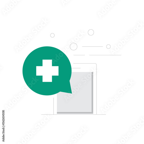 Modern mobile phone icon representing healthcare treatment and medical services