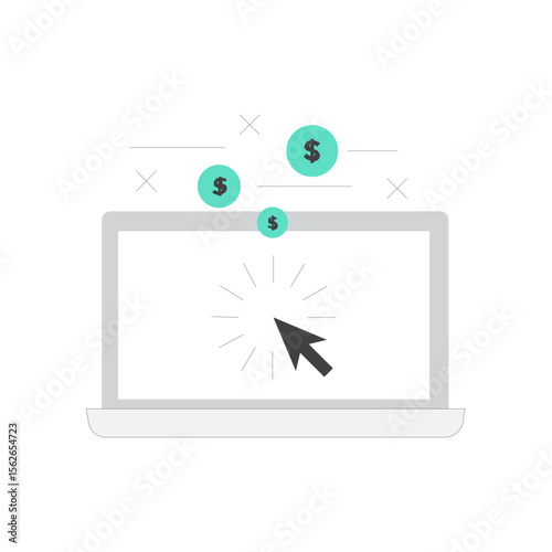 Modern pay per click advertising icon representing digital marketing success