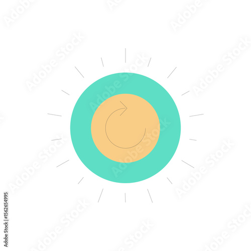 Clean and modern icon representing renewable energy sources for a sustainable future