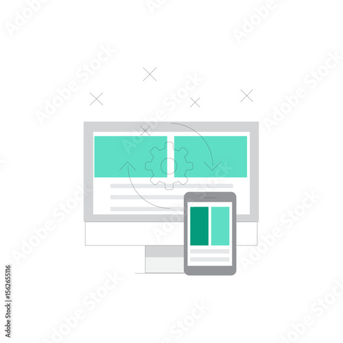 Modern responsive design icon set symbolizing adaptability and digital connectivity