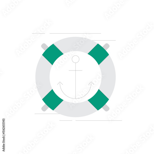 Minimalist sailing boat icon with clean lines and a single mast