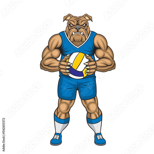 volleyball mascot dog vector illustration dog volleyball design