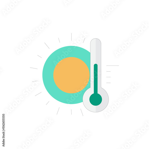 Simple thermometer icon representing temperature measurement and weather conditions