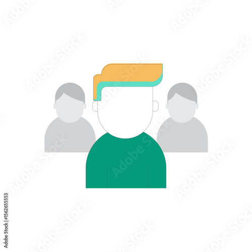 Modern teamwork icon representing collaboration and group unity