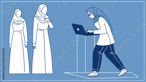 Muslim Man Voting in Election: Civic Participation and Democratic Process
