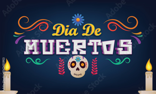 Dia de los muertos mexican text effect