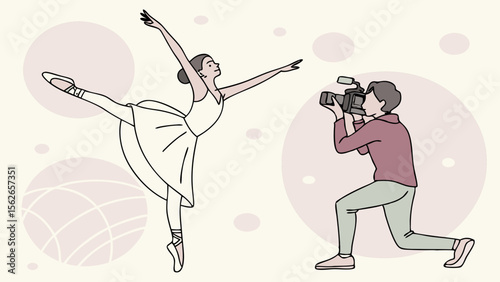 Ballerina Performing for Videographer: Capturing Graceful Dance for Artistic Video Production & Online Content