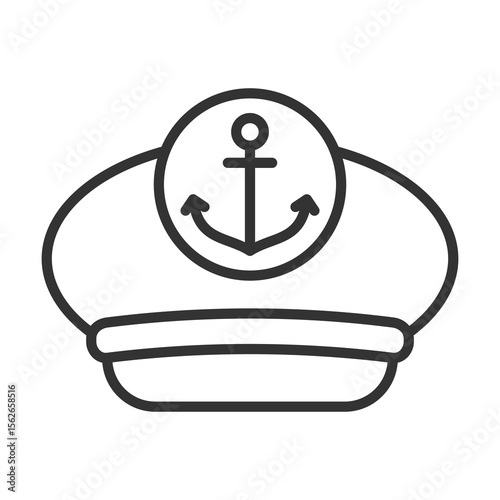 Captain Icon Outline Style. Vector Illustration Design