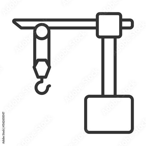 Crane Icon Outline Style. Vector Illustration Design