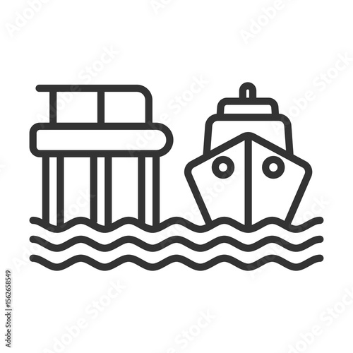 Dock Icon Outline Style. Vector Illustration Design