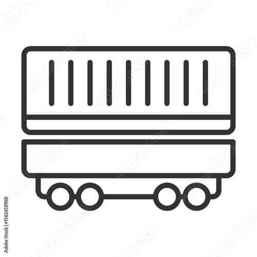 Wagon Icon Outline Style. Vector Illustration Design