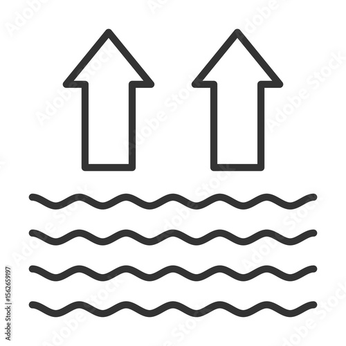 Tide Icon Outline Style. Vector Illustration Design