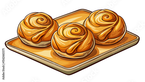 A trio of French rolls (petits pains), lightly floured and golden, rests side by side on a white tray, each with a unique, organic texture.