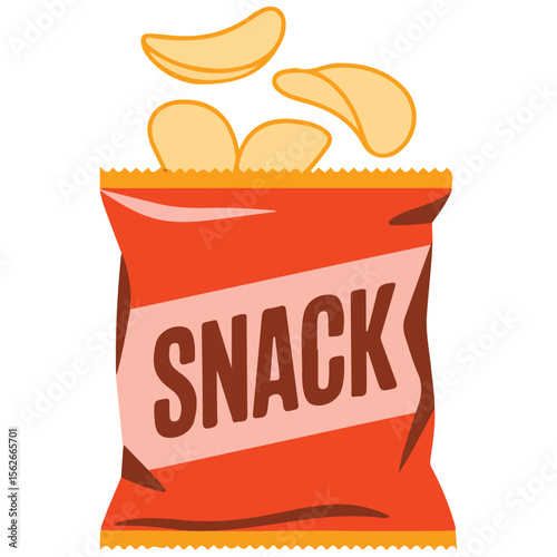 Crunchy potato chips snack food vector