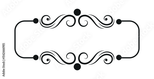 Blank template for text, isolated text box, vector ornaments - illustration