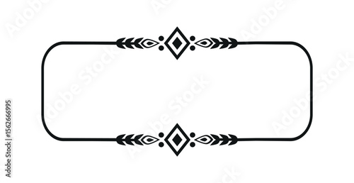 Blank template for text, isolated text box, vector ornaments - illustration