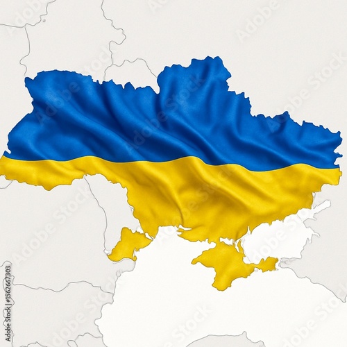 ukraine flag and country map