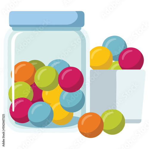 Colorful wrapped candy sweets collection vector