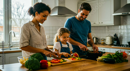 Wallpaper Mural Multicultural Family Preparing Plant-Based Meal Torontodigital.ca