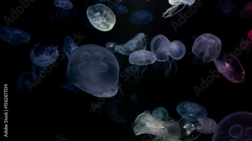 Photography jellyfish at aquarium, dangerous animals