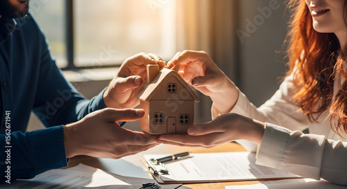 Couple buying a new home Real Estate Agent and Home Purchase