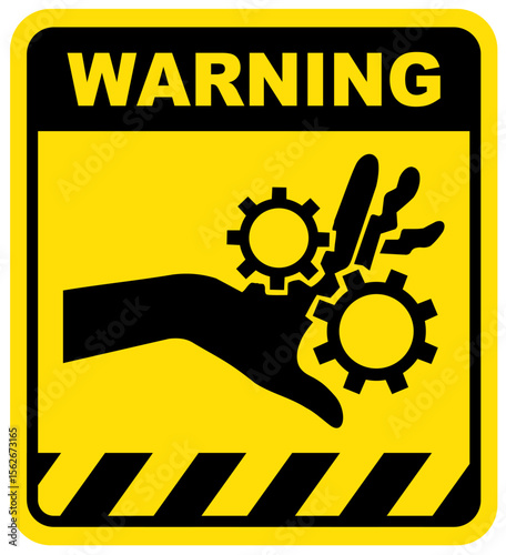 RISK OF CRUSHING HANDS IN MACHINE PARTS