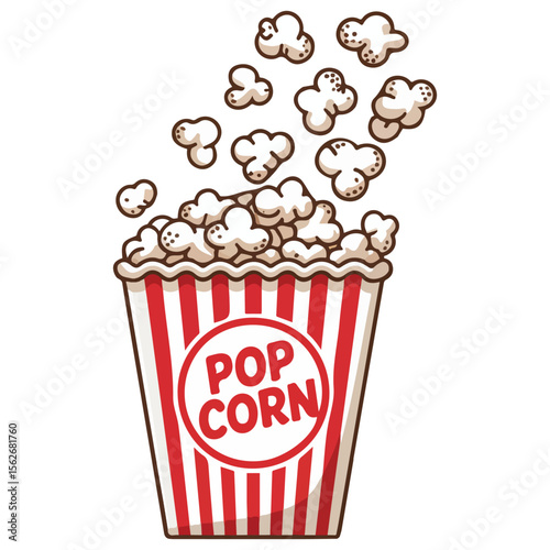 Movie theater popcorn striped box vector