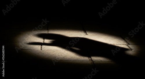 Mysterious Shadow Figure Lurking in the Darkness Nighttime Shadow Silhouette Enigma