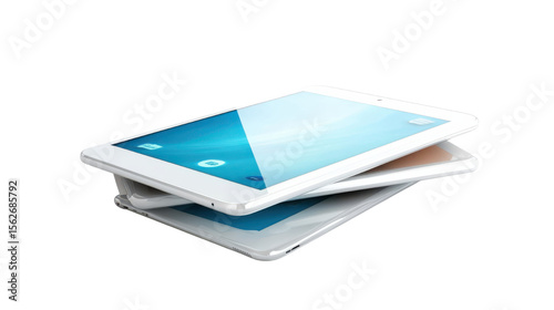 Modern Tablets Stacked Together on a Light Background Showcasing Technological Innovation and Design