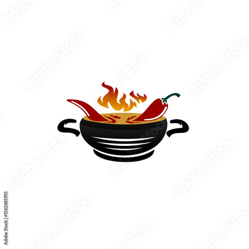Spicy chili pepper vector icon.