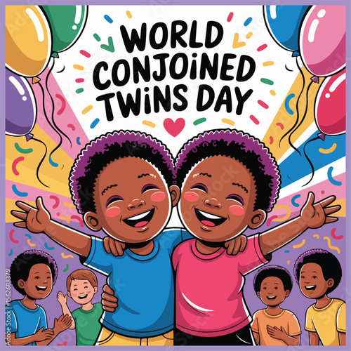"Celebrate unity and strength on World Conjoined Twins Day, honoring shared journeys and remarkable resilience.