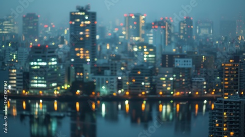 Wallpaper Mural Blurred cityscape night reflection Torontodigital.ca