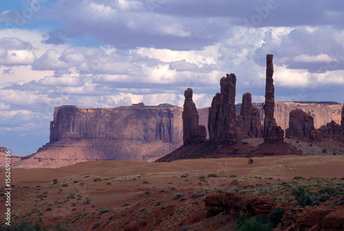 Totem Pole formation Hunts Mesa Monument Valley Arizona winter film