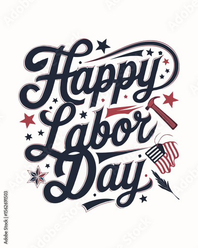 Bold Typography T-Shirt Designs for Labor Day USA – Celebrate American Workers in Style