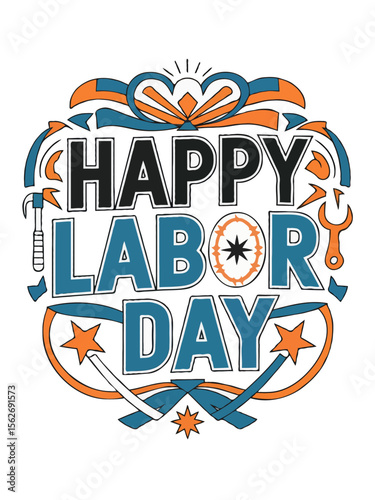Bold Typography T-Shirt Designs for Labor Day USA – Celebrate American Workers in Style