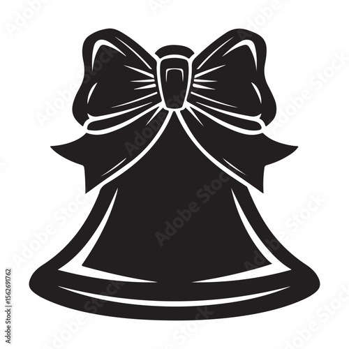 christmas bell icon, christmas bell silhouette vector illustration simple silhouette illustration of christmas bell, perfect for christmas bell logos and icons, christmas bell with a red ribbon vector