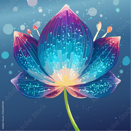 bioluminescent silica thalictrum with soft-glow cyan dust and precise petal outlines