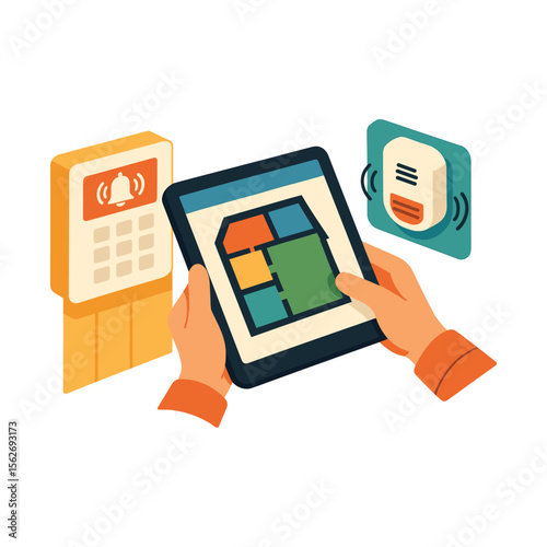 Finger Touching Smart Home Control Panel