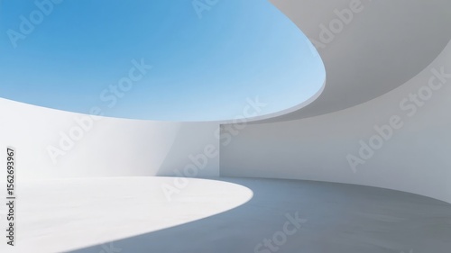 Modern Curved Interior with Natural Light