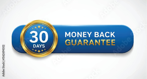 30 days money back guarantee on white background