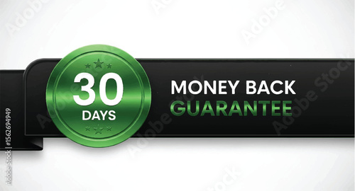 30 Days Money Back Guarantee badge isolated on white