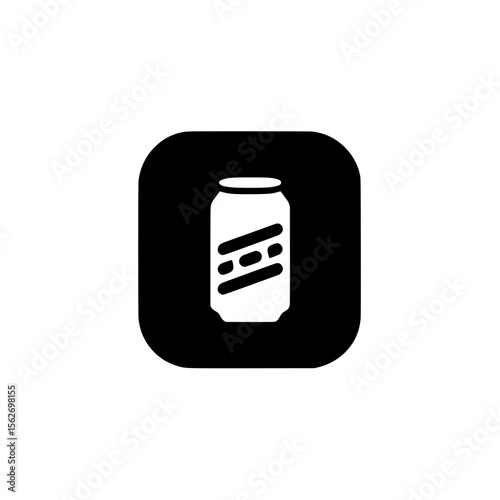 Rounded square icon of a soda can representing cold beverage, carbonated drinks, or food and beverage products.