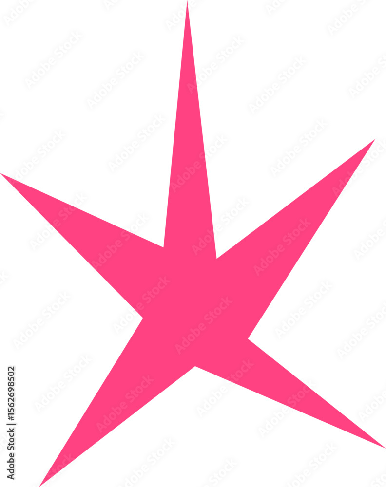 Obraz premium Sharp Five Point Star With Vertical Stretch