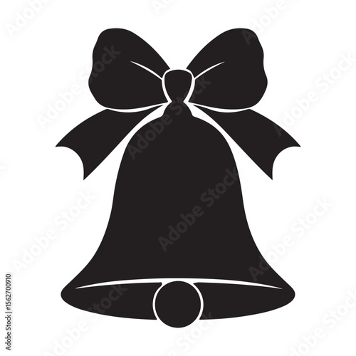 christmas bell icon, christmas bell silhouette vector illustration simple silhouette illustration of christmas bell, perfect for christmas bell logos and icons, christmas bell with a red ribbon vector