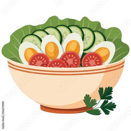 Fresh mixed vegetable salad healthy meal vector