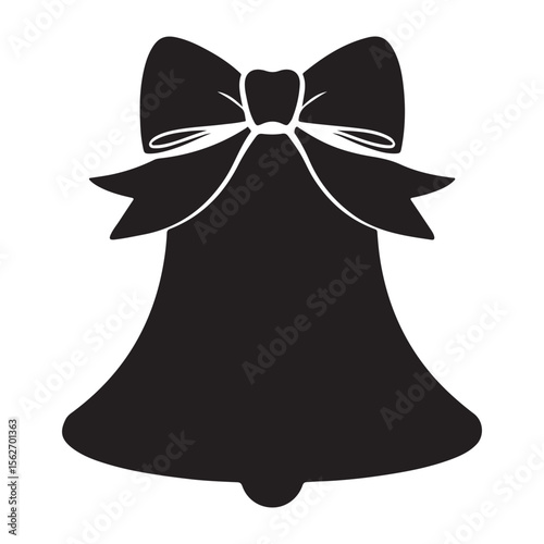christmas bell icon, christmas bell silhouette vector illustration simple silhouette illustration of christmas bell, perfect for christmas bell logos and icons, christmas bell with a red ribbon vector