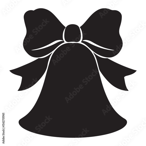 christmas bell icon, christmas bell silhouette vector illustration simple silhouette illustration of christmas bell, perfect for christmas bell logos and icons, christmas bell with a red ribbon vector
