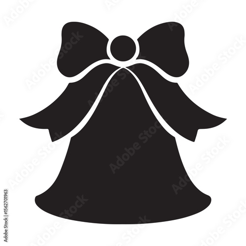 christmas bell icon, christmas bell silhouette vector illustration simple silhouette illustration of christmas bell, perfect for christmas bell logos and icons, christmas bell with a red ribbon vector