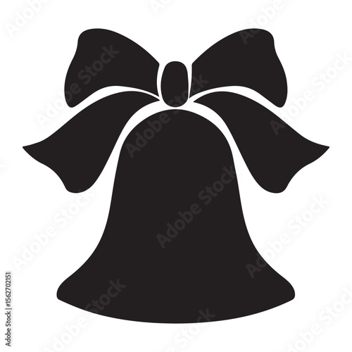 christmas bell icon, christmas bell silhouette vector illustration simple silhouette illustration of christmas bell, perfect for christmas bell logos and icons, christmas bell with a red ribbon vector