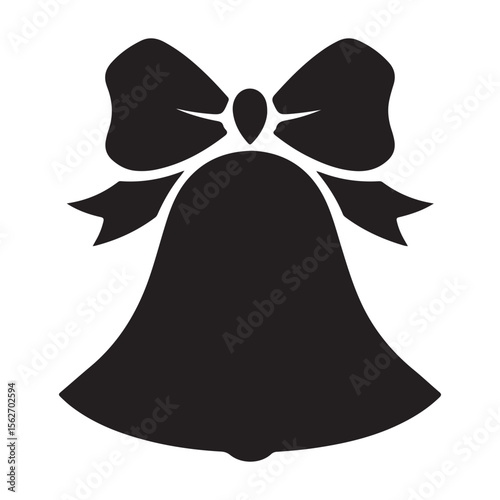 christmas bell icon, christmas bell silhouette vector illustration simple silhouette illustration of christmas bell, perfect for christmas bell logos and icons, christmas bell with a red ribbon vector